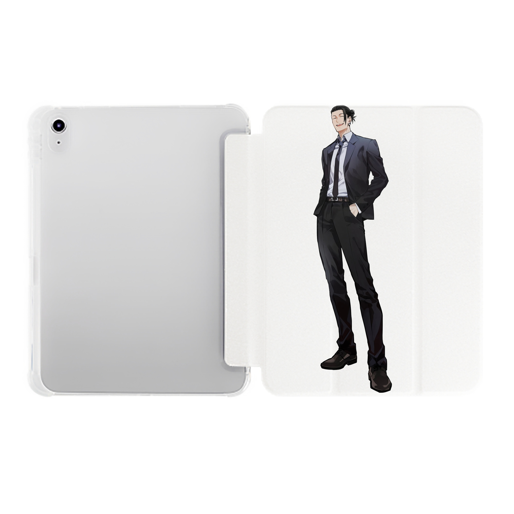 （画像用） 呪術廻戦 Jujutsu Kaisen IPad ケース ペン収納付き 三つ折りスタンド PUレザー×シリコン 対応機種9.5/10.5/10.9インチ